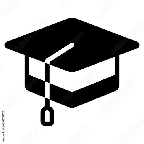Simple education cap icon suitable for e-learning, schools, online courses, and educational marketing materials.