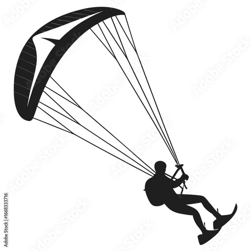 Kiteboarder flying high silhouette