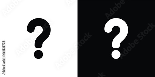 Two Inverted Question Marks, Black and White, Symbolizing Inquiry on Opposite Backgrounds
