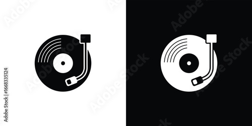 Vinyl Record Player Rotating Disc Retro Sound Transparent Background Icon