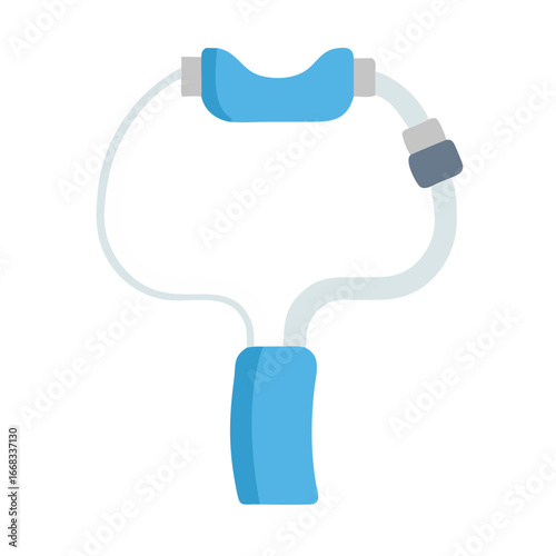 Cartoon slingshot toy on a black background for design