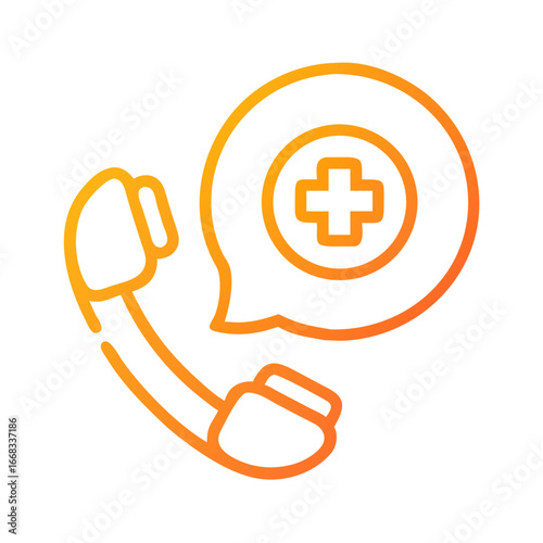 Medical Hotline Symbol with Gradient on a Black Background