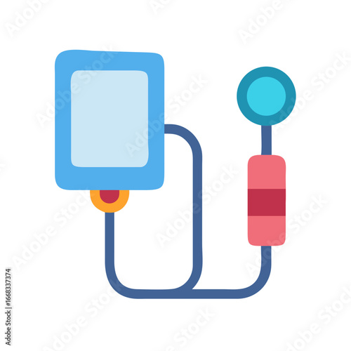 Vector illustration depicting a blood pressure measuring device