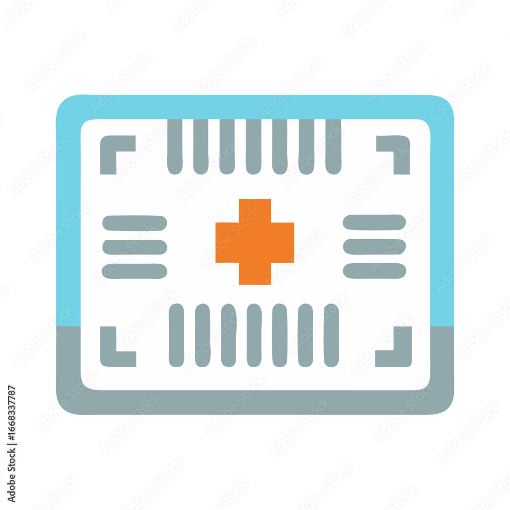 Fototapeta premium Geometric medical symbol icon illustration in flat style format