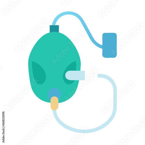 Illustration of Anesthesia Mask on Black Background