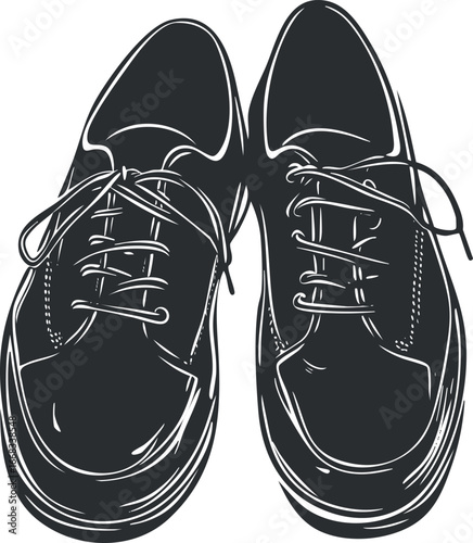 Pair of stylish lace-up casual shoes for men made of leather, perfect for everyday wear.