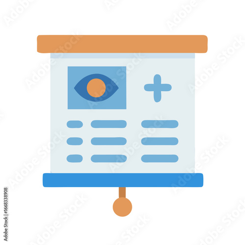 Medical presentation board showcasing eye health and information chart