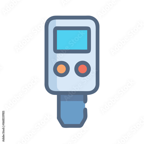 Blood glucose meter device illustration on black background