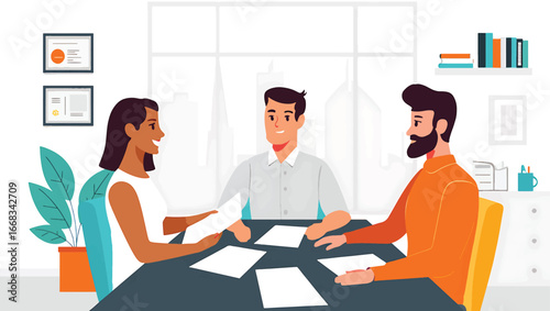Business Team Meeting Collaboration and Decision-Making in Modern Workplace