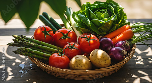 Basket of fresh vegetables for thanksgiving ai generated