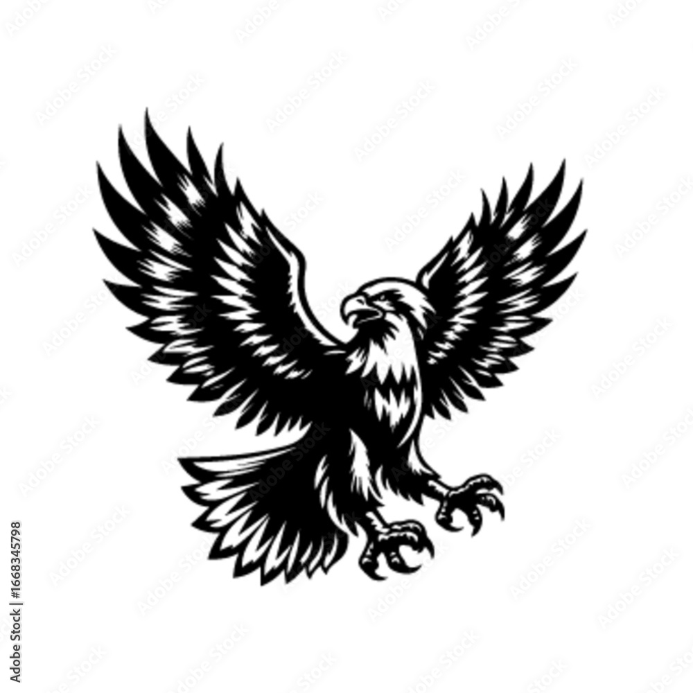 Fototapeta premium Powerful Soaring Eagle Vector Illustration