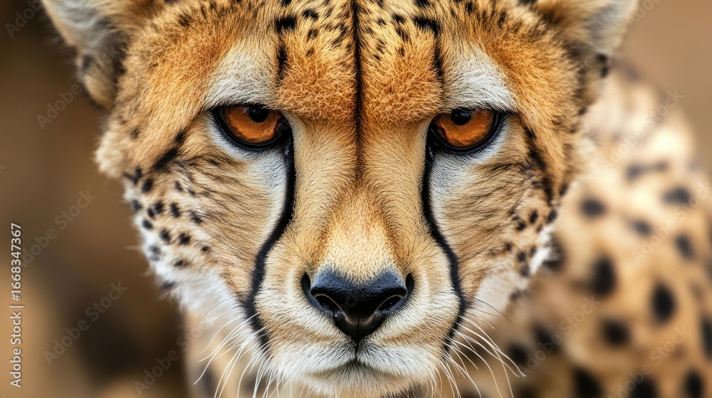 Obraz premium Majestic Cheetah Portrait: A Close-Up of Wild Beauty