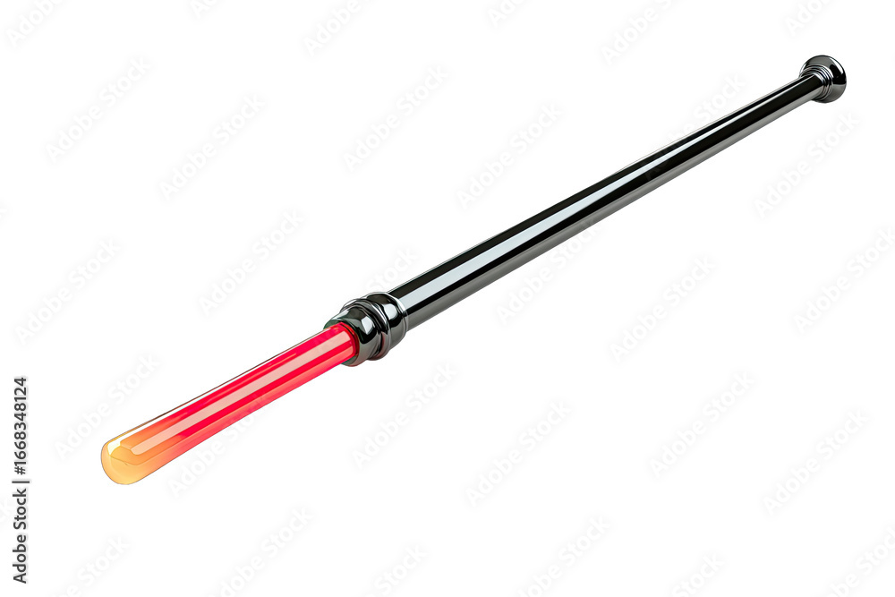 Fototapeta premium A futuristic, metallic staff with a glowing tip