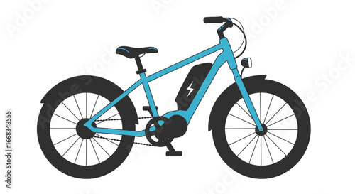 Illustration of electric bicycle ebike cycling transportation vehicle bike eco friendly mobility on transparent background