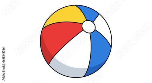 Colorful inflatable ball beach ball summer fun vacation toy game play activity leisure relaxation holiday on transparent background