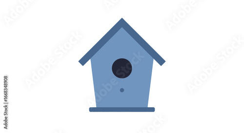 Blue birdhouse vector illustration design graphic art bird house avian shelter nature home cute simple minimal on transparent background