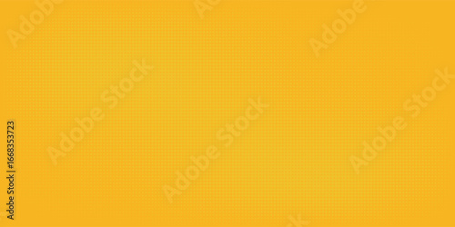 Yellow halftone pattern. Retro comic gradient background. Bright orange pixelated dotted texture overlay. Cartoon pop art faded gradient pattern. Vector backdrop for poster, banner, advertisement
