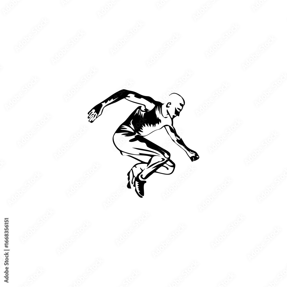 Naklejka premium vector illustration of a jumping man