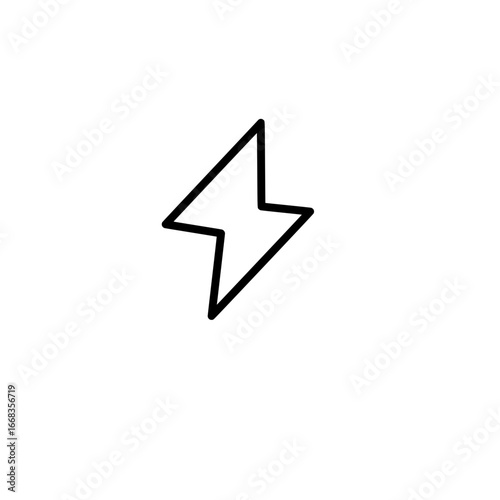 Free Download Isolated black outline of a lightning bolt on a white background in a simple minimalist style design icon - GFXLoad