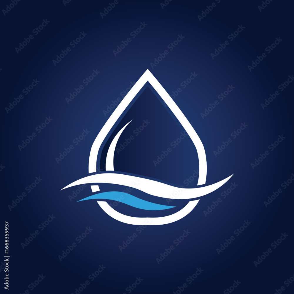 Fototapeta premium Water Drop Logo Design Clean, Fresh