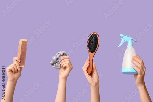 Female hands with different...