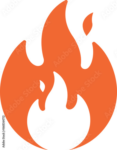Orange fire icon vector graphic flame symbol heat energy combustion ignition element vector