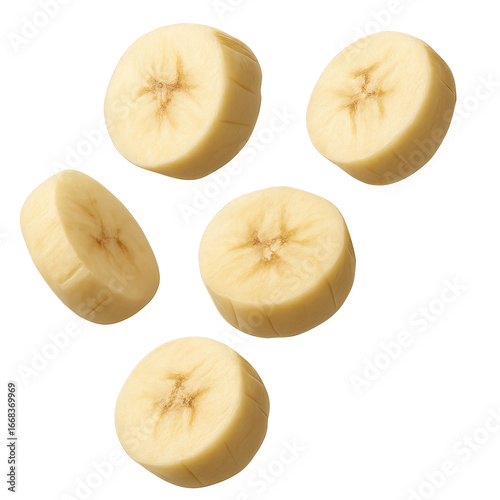 Wallpaper Mural Delicious banana slice flying fresh with natural sweetness brings tropical nutrition and healthy snack energy, PNG Transparent Torontodigital.ca