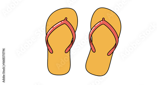 Summer footwear beach sandals flip flops vacation sandals casual footwear summer fashion footwear apparel on transparent background