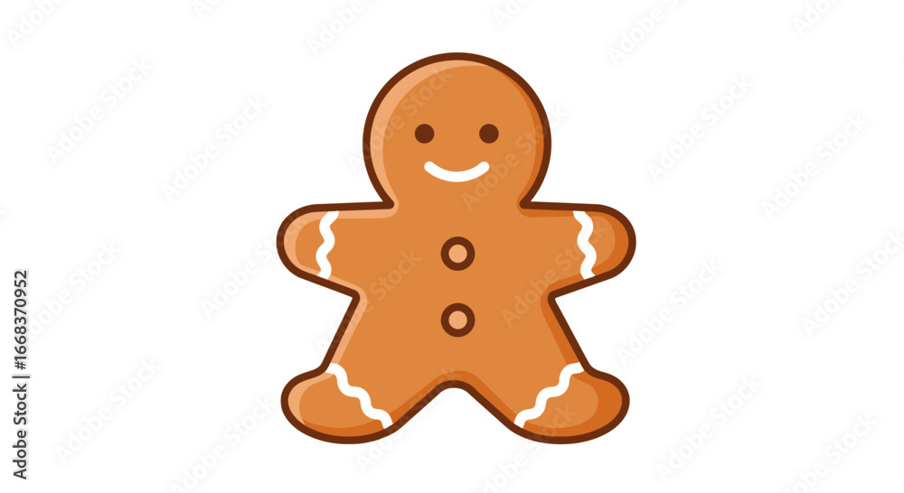 Obraz premium Gingerbread man cookie christmas holiday season festive dessert sweet treat bakery food decoration icon on transparent background