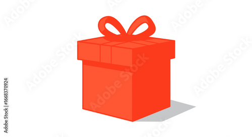 Red gift box present ribbon celebration birthday christmas holiday surprise package giving giving present on transparent background