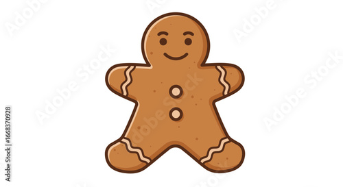 Gingerbread man cookie holiday season christmas treat sweet dessert baked goods festive food illustration on transparent background