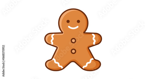 Gingerbread man cookie christmas holiday season festive dessert sweet treat bakery food decoration icon on transparent background