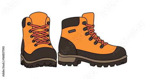 Hiking footwear adventure shoes trekking equipment outdoor gear mountaineering boots walking shoes travel gear on transparent background
