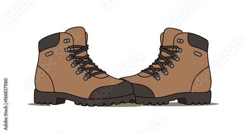 Hiking footwear adventure gear trekking boots outdoor shoes mountain hiking equipment walking shoes travel gear on transparent background