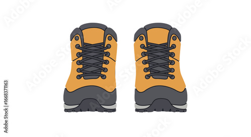 Hiking footwear adventure gear outdoor shoes trekking boots mountain climbing equipment protective footwear on transparent background