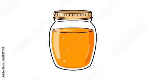 Jar of orange juice glass container sweet beverage healthy drink fresh juice natural product delicious food on transparent background