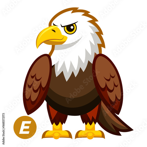 Majestic cartoon bald eagle vector illustration fierce bird of prey scalable graphic vector
