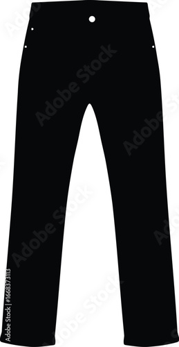 Classic black denim jeans isolated for fashion design and apparel mockups vector
