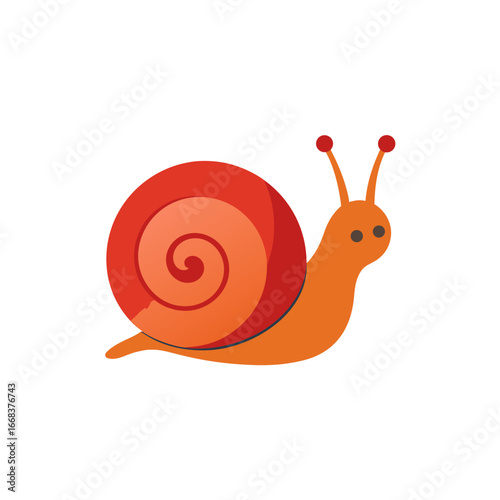 Snail Animal Vector, Garden Creature Illustration