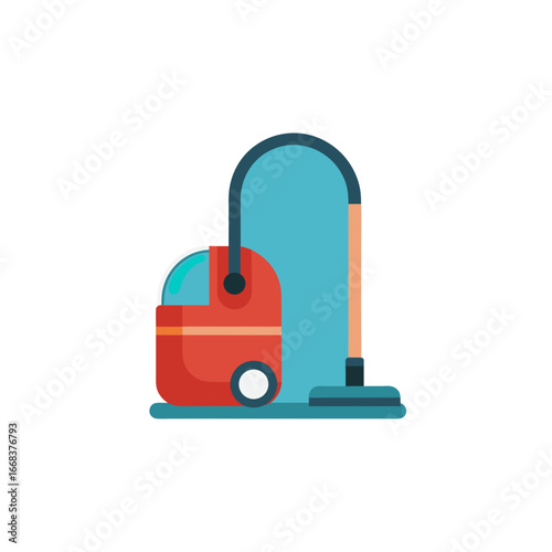 Vacuum Cleaner Household Appliance Vector, Cleaning Device Illustration
