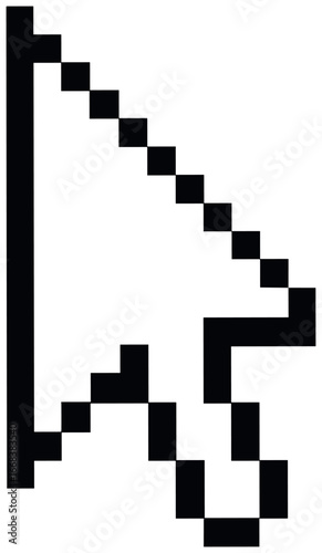 Classic pixel cursor vector | retro digital pointer design for technology and ui