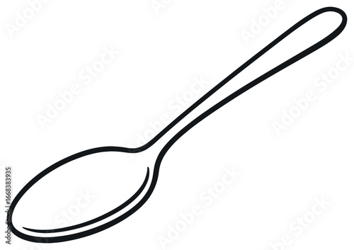 Elegant spoon design vector: sleek, minimalist kitchenware art for culinary enthusiasts