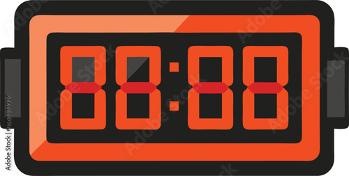 Digital clock time change vector illustration scalable graphic for modern displays