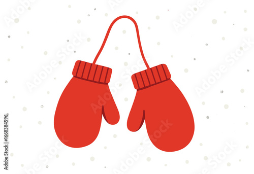 Cozy red mittens vector for winter and christmas decor | festive season design