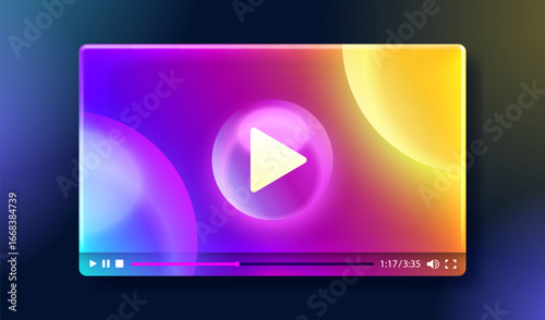 Frame landing page, Design internet video browser template. Windows frame search, webpage. Vector illustration.