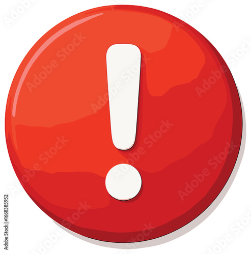 Urgent alert icon vector: exclamation mark symbol for emergency warning and notification