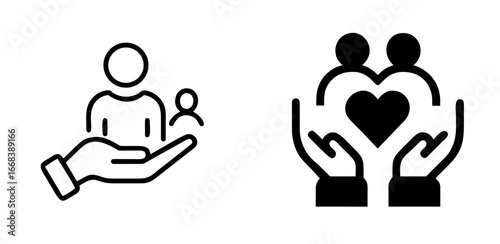 Community Service Icon for Volunteer, Support, Charity, Social Work, and Outreach