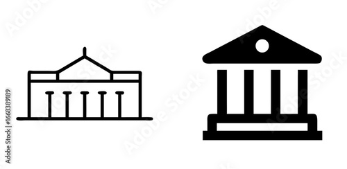 Courthouse Icon for Law, Justice, Legal, Court, and Government