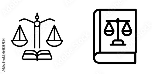 Law Book Icon for Legal, Justice, Court, Regulation, and Legislation