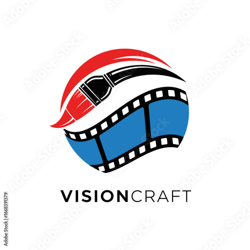 VisionCraft logo: A captivating blend of paintbrush and film reel, symbolizing the creative fusion of art and cinema.